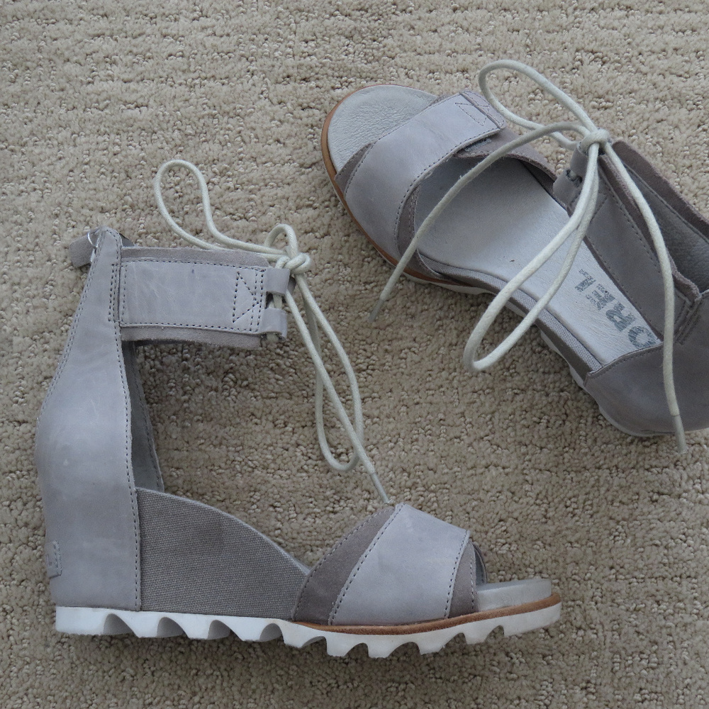 New SOREL Joanie Strap Lace Wrap Wedge sandal - Picture 2 of 7